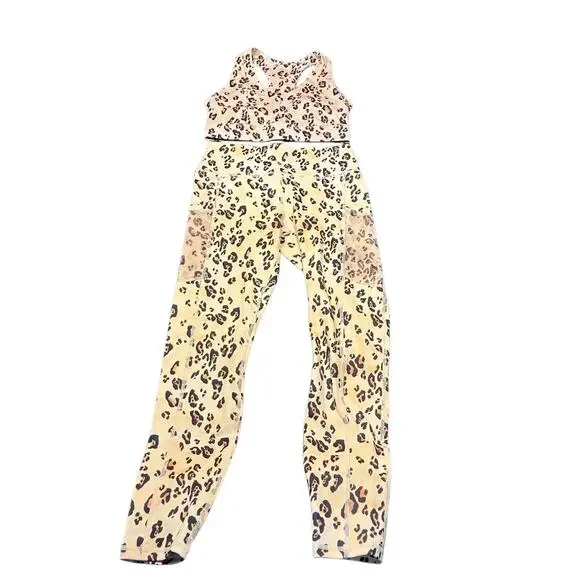 Fabletics Pump Two Piece Set Desert Leopard Womens Small New Active Athleisure - Picture 2 of 16